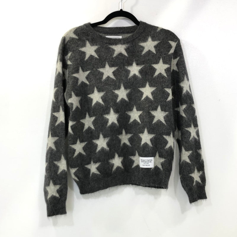 【中古】WACKOMARIA | ワコマリア STAR MOHAIR KNIT U NECK セーター 12AW-KNT-09 2012A/W グレー サイズ:M