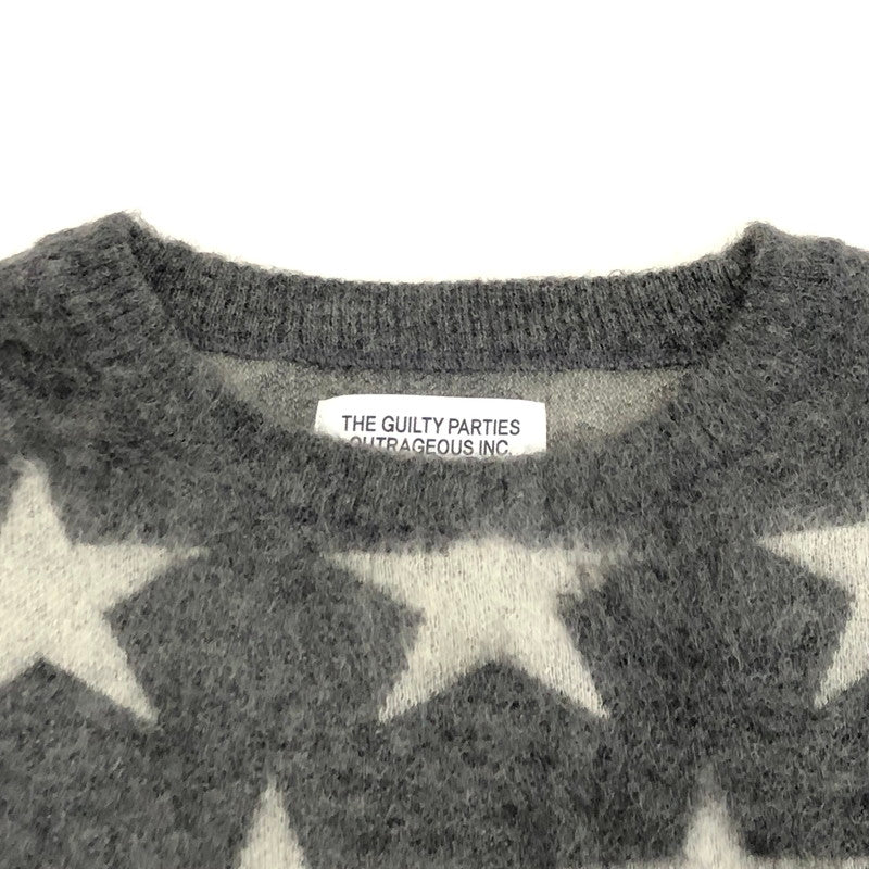 【中古】WACKOMARIA | ワコマリア STAR MOHAIR KNIT U NECK セーター 12AW-KNT-09 2012A/W グレー サイズ:M