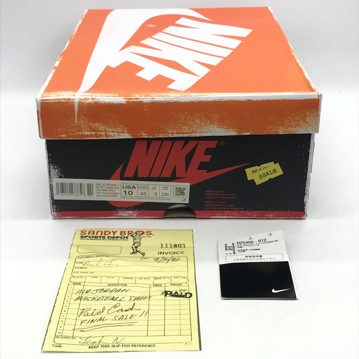 NIKE | ナイキ AIR JORDAN 1 RETRO HIGH OG 'CHICAGO LOST & FOUND' スニーカー DZ5485-612 レッド 28cm【倉吉店】