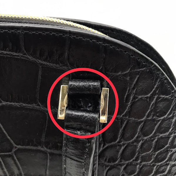 cat in the closet|キャットイン ザ・クローゼット クロコ型押し 2wayバッグ ハンドバッグ その他バッグ ブラック【倉吉店】