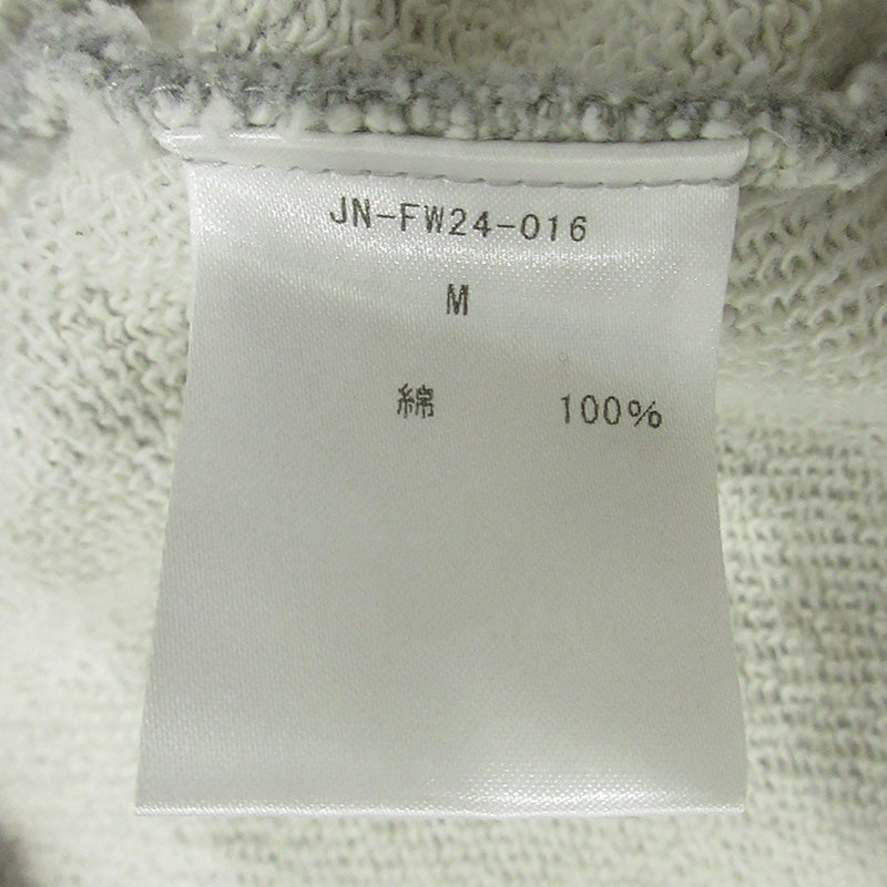 JUN NAKAYAMA | ジュンナカヤマ USED加工ロゴプリント長袖パーカー ダメージ加工 ペイント加工 パーカー JN-FW24-016 グレー サイズ:M【三重本店】