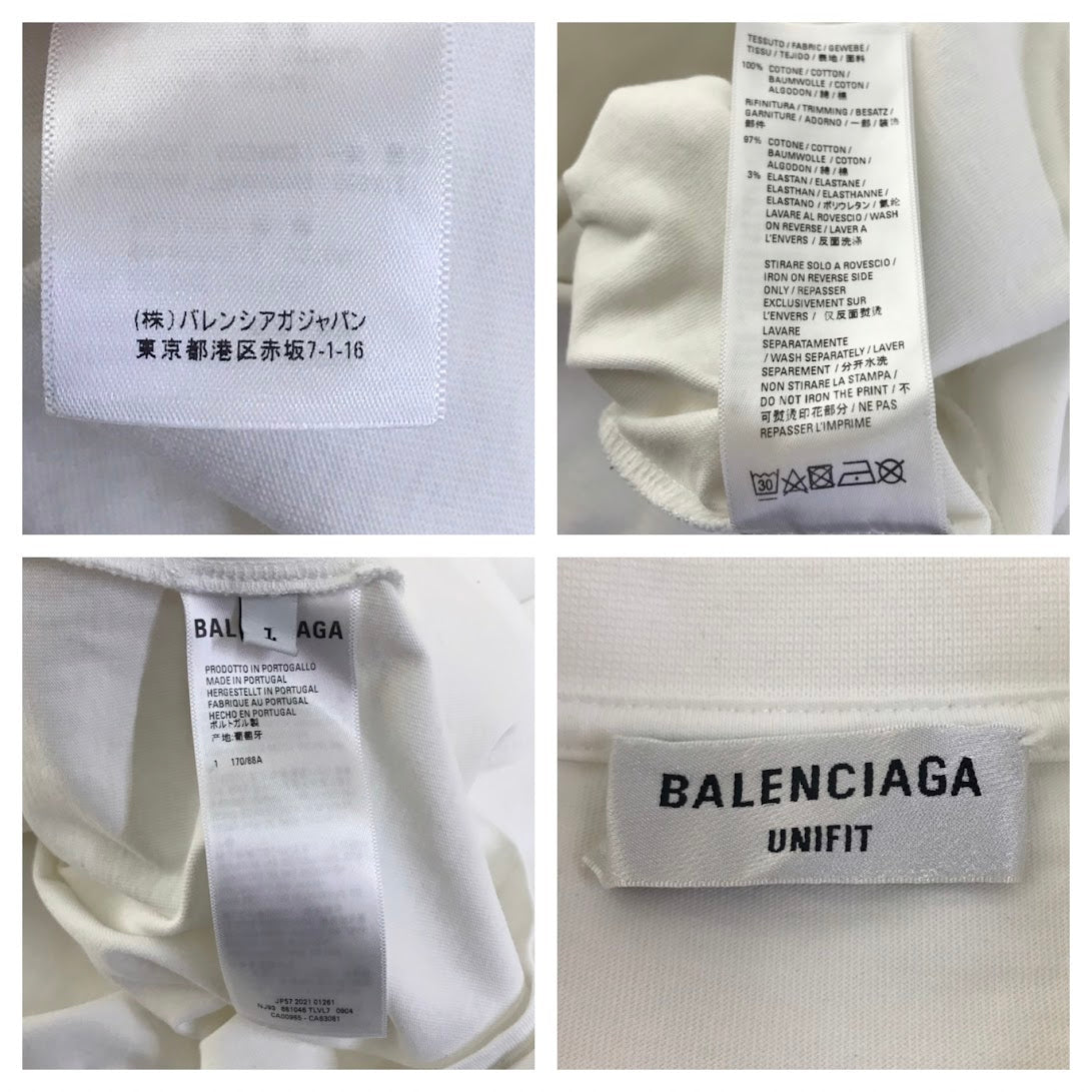 BALENCIAGA | バレンシアガ PARIS ロゴプリント 長袖Tシャツ 681046 TLVL7 ホワイト サイズ:L【倉吉店】