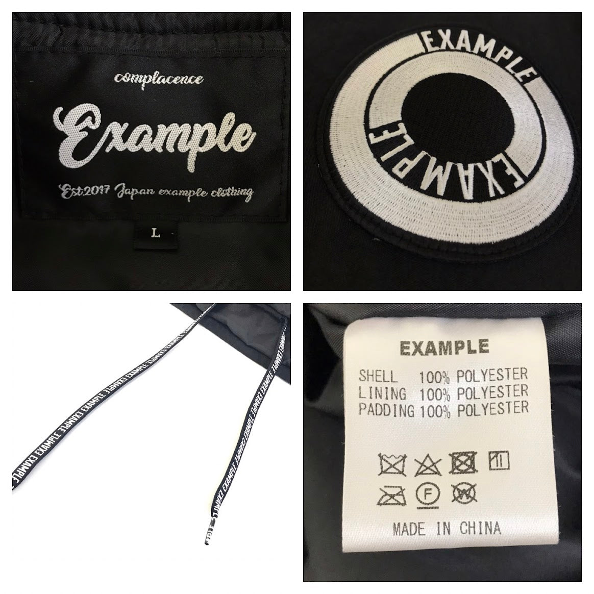 EXAMPLE|エグザンプル コーチジャケット ナイロンジャケット ブラック サイズ:L【倉吉店】