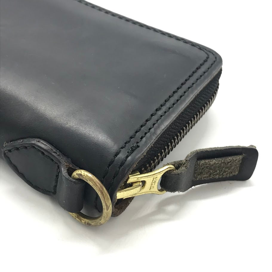 AVIREX | アヴィレックス HORWEEN LEATHER LONG ROUND ZIPPER WALLET ラウンドファスナー長財布 長財布 ブラック【倉吉店】