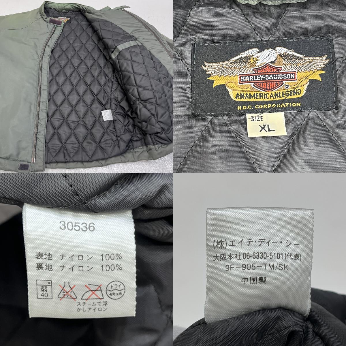 HARLEY-DAVIDSON | ハーレーダビットソン カーブジップ変形ナイロンジャケット ナイロンジャケット 30536 カーキグリーン サイズ:XL【加古川店】