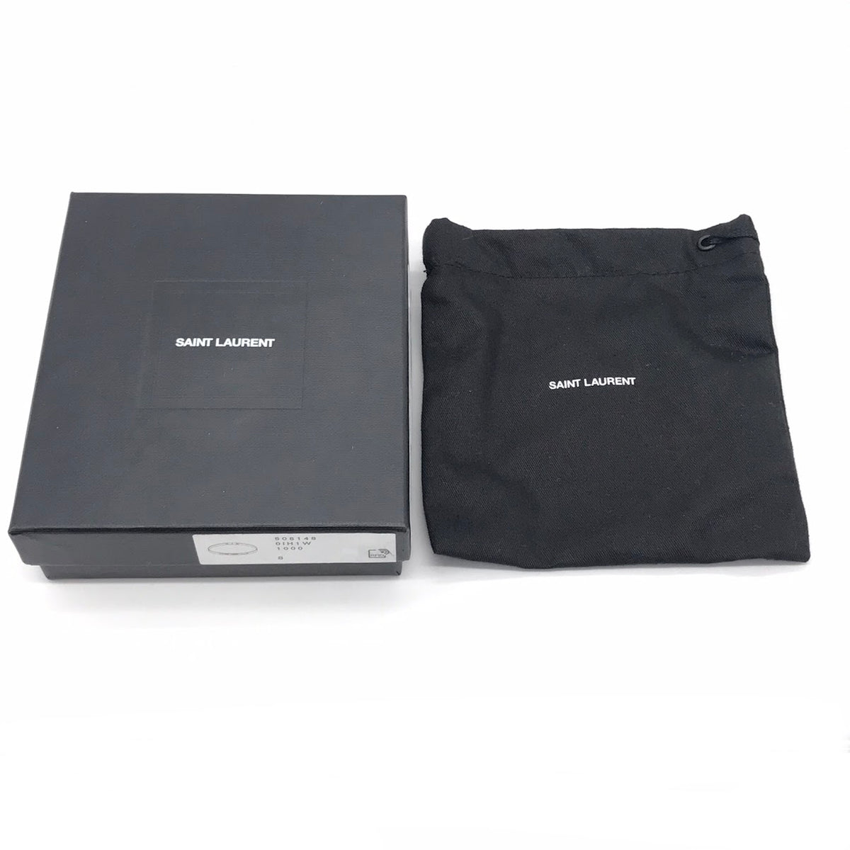 SAINT LAURENT | サンローラン IDプレート レザーブレスレット ブレスレット 506148 ブラック【倉吉店】