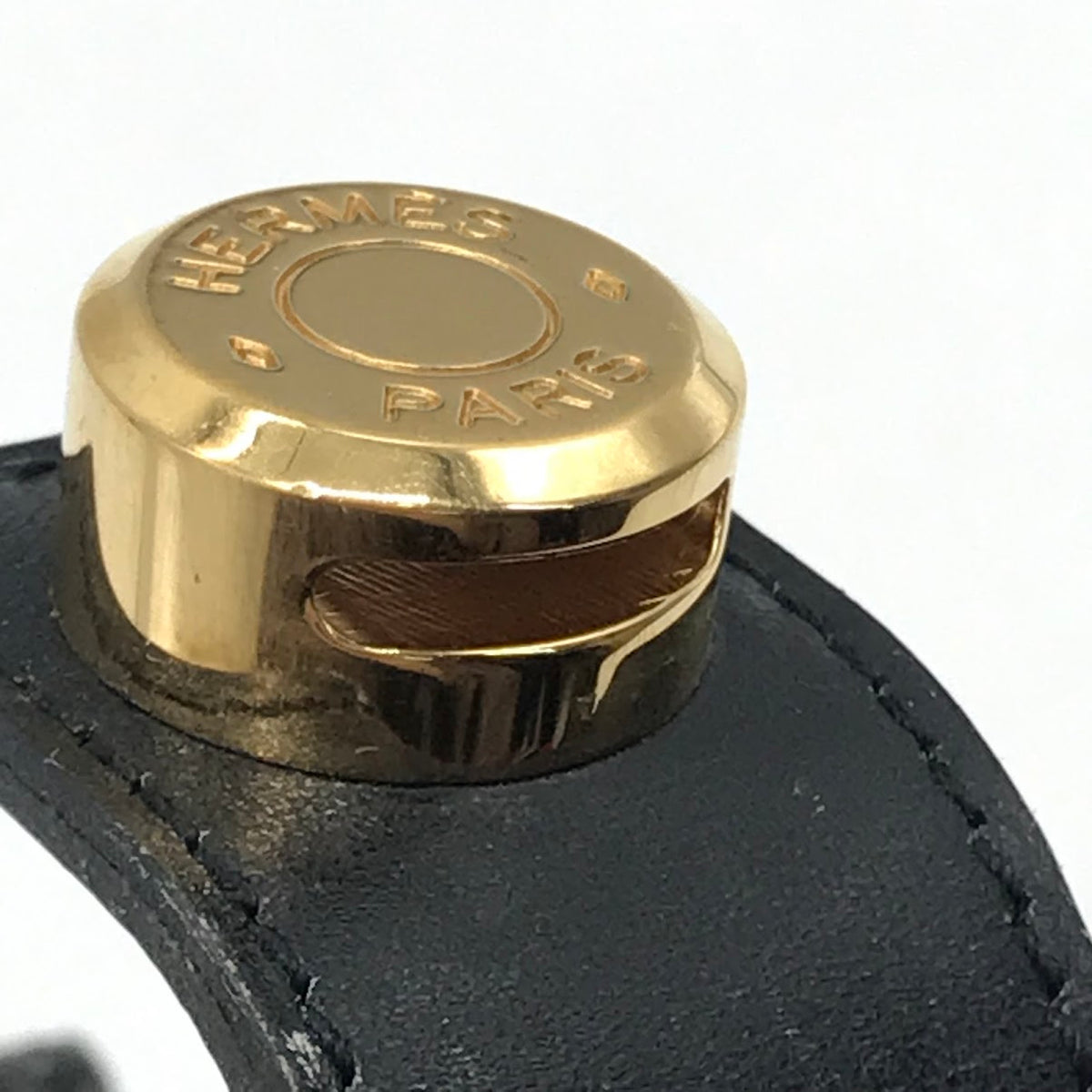 HERMES | エルメス セリエ レザー ブレスレット ブラック×ゴールド【倉吉店】