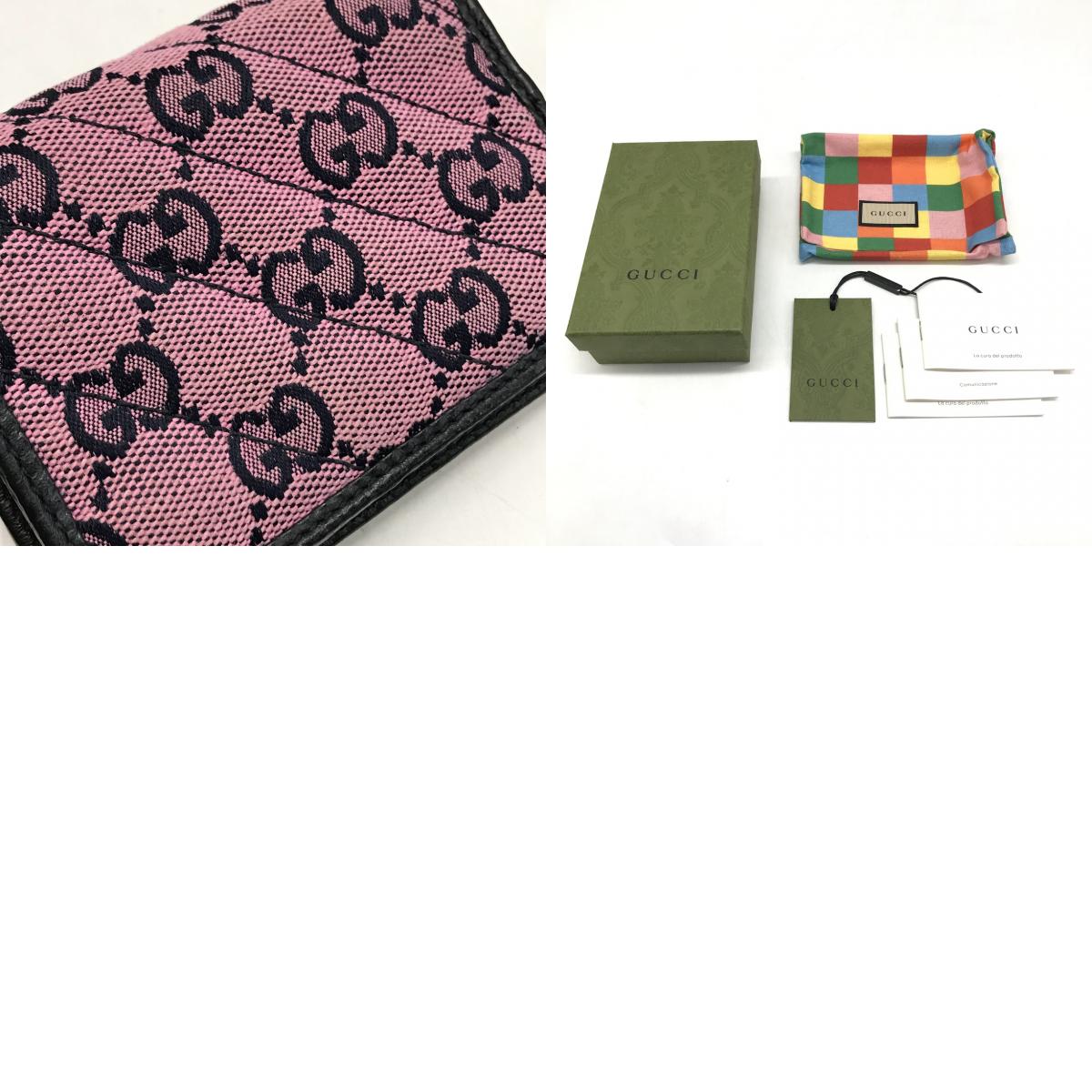 GUCCI | グッチ GGマーモント ダブルG スモールウォレット/マルチカラー 二つ折り財布 466492 ピンク【倉吉店】