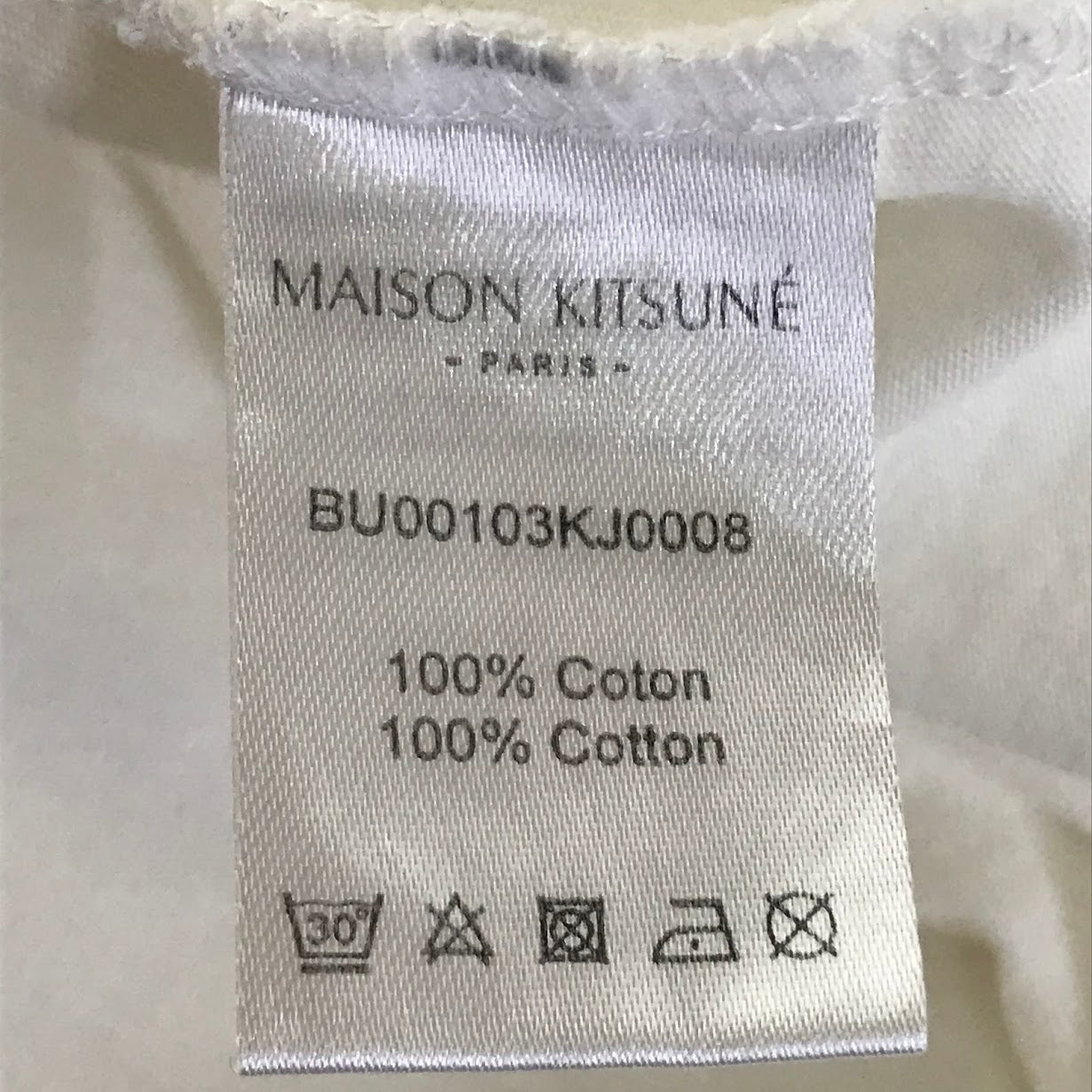 MAISON KITSUNE | メゾンキツネ ダブルフォックスヘッド パッチ クラシック 半袖Tシャツ BU00103KJ0008 ホワイト サイズ:L【倉吉店】【代金引換不可・日時指定不可】【ポスト投函】