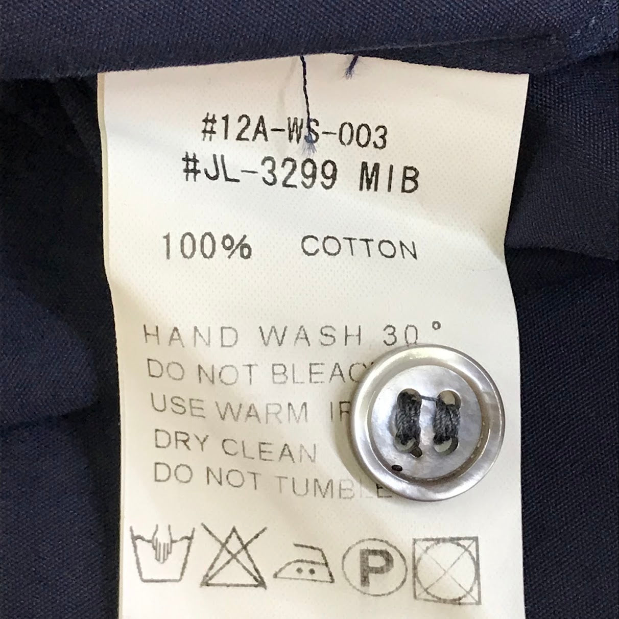 LE GLAZIK | ルグラジック ラウンドカラー長袖シャツ 長袖シャツ JL-3299 ネイビー サイズ:36【倉吉店】