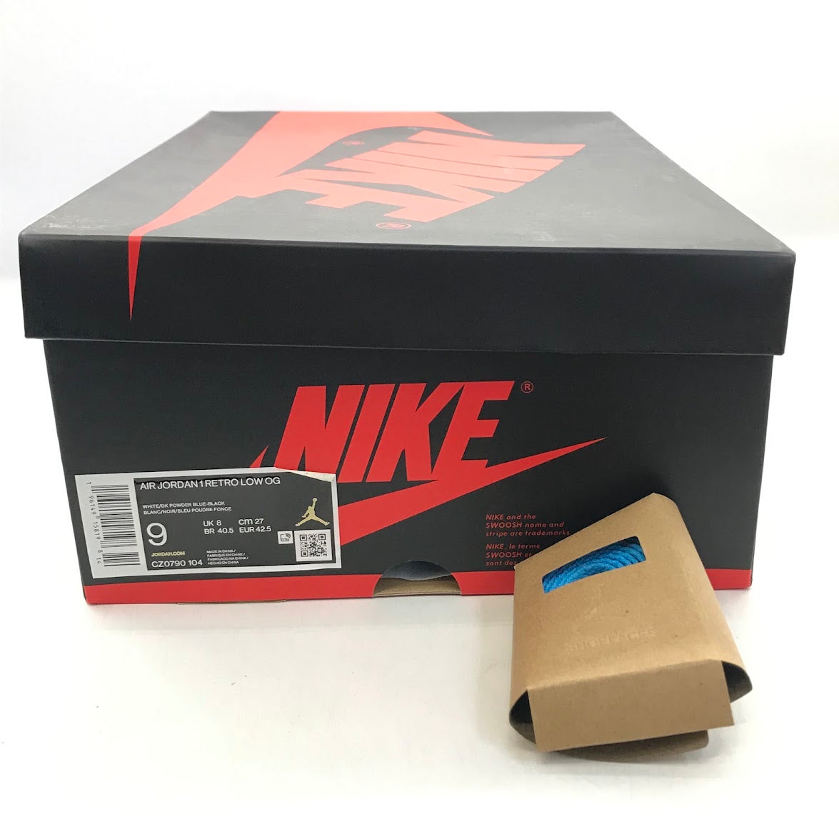 NIKE | ナイキ AIR JORDAN 1 LOW OG スニーカー CZ07490-104 ホワイト/ダークパウダーブルー/ブラック 27cm【倉吉店】