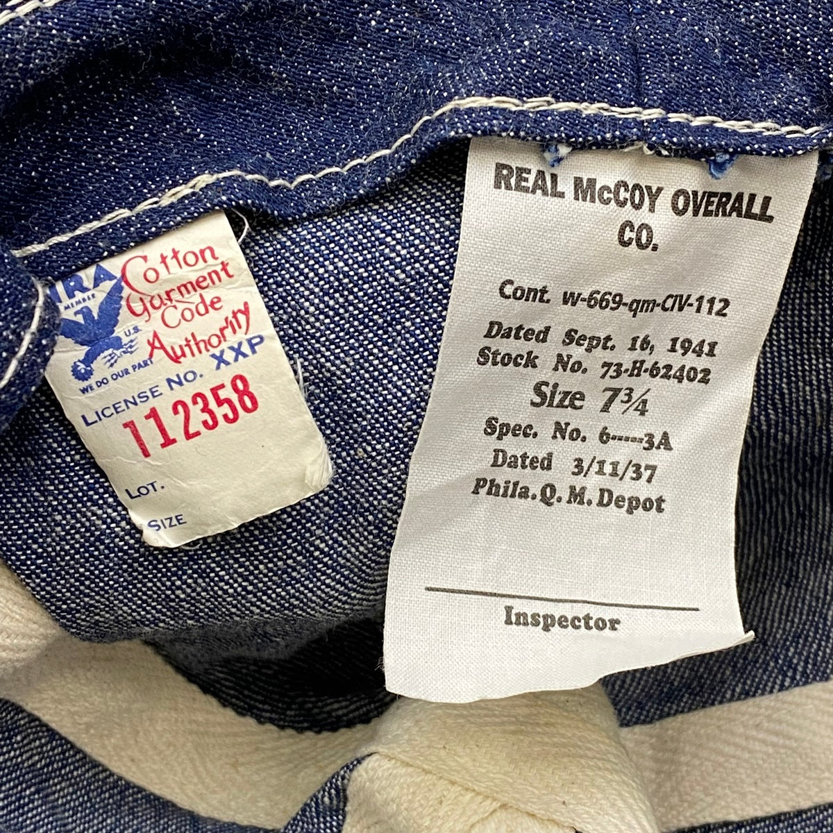 The REAL McCOY'S | ザリアルマッコイズ HAT, WORKING, DENIM, BLUE ハット MA23002 インディゴ【加古川店】