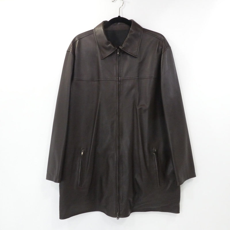 【中古】Ermenegildo Zegna | エルメネジルド ゼニア レザー リバーシブル ブラウン サイズ:L