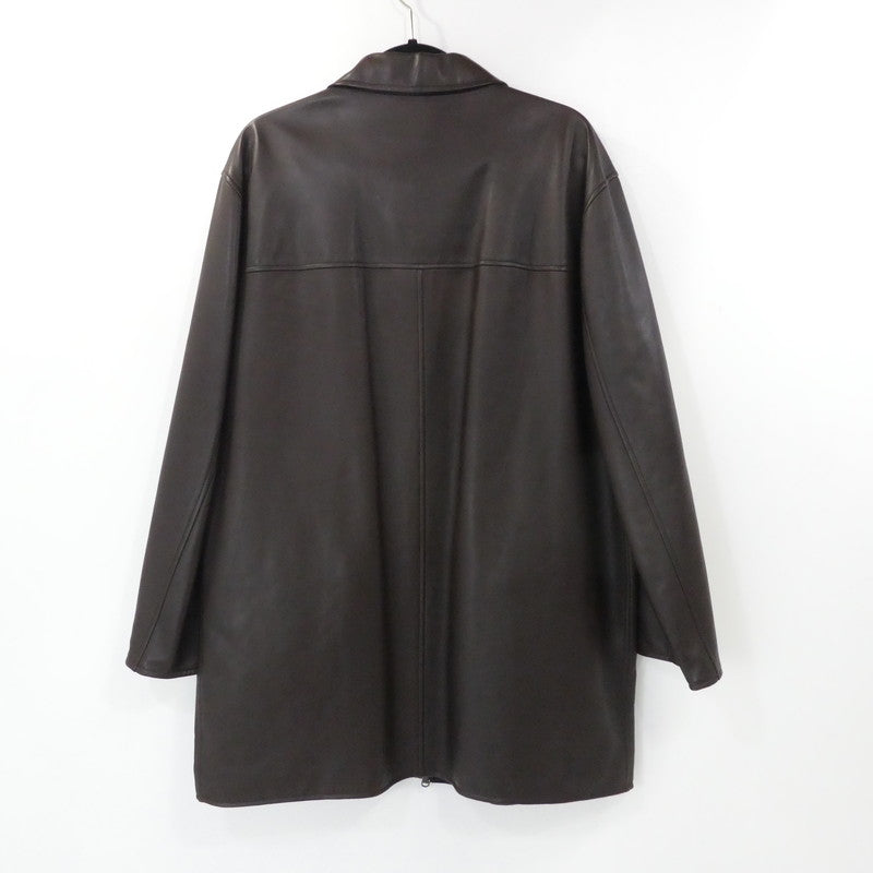 【中古】Ermenegildo Zegna | エルメネジルド ゼニア レザー リバーシブル ブラウン サイズ:L