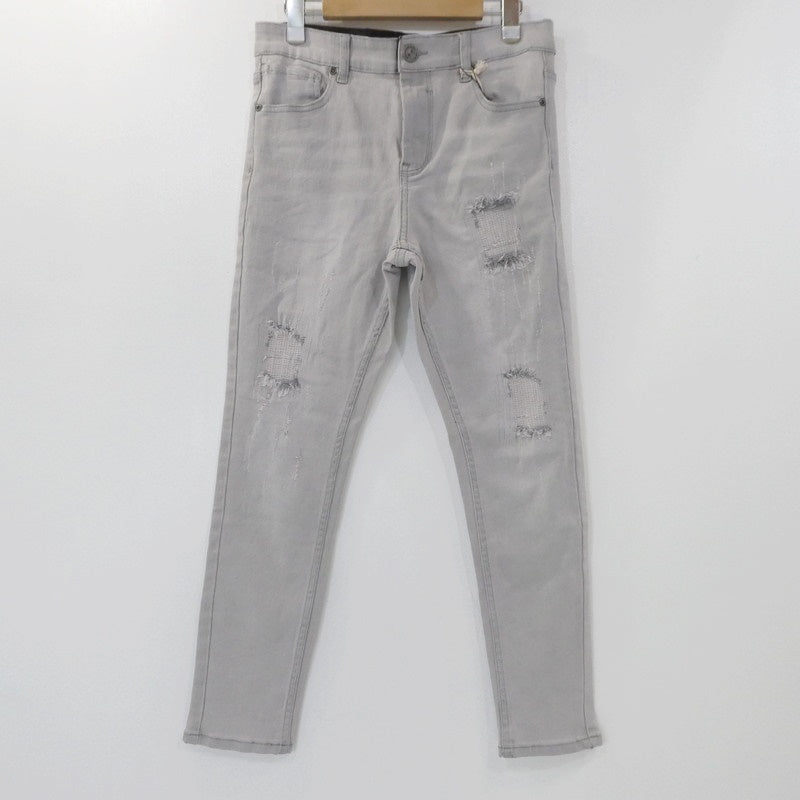 【中古】Retro Engine | レトロエンジン DAMAGE REPAIR GRAY DENIM デニムパンツ 301601230470004 グレー サイズ:L