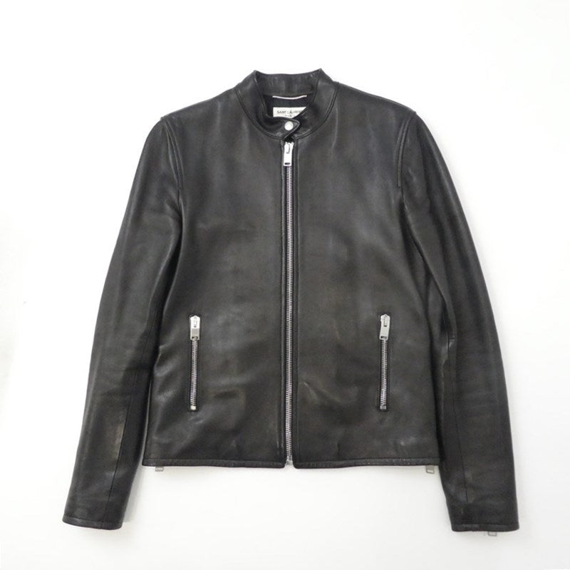 【中古】SAINT LAURENT | サンローラン キースレーサージャケット レザー 362239 Y5YA1 国内正規品 ブラック サイズ:46