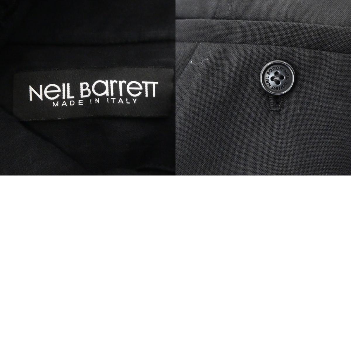 NEIL BARRETT | Neil Barrett Ribbed Hem Sarouel Cropped Slacks Sarouel Pants PBPA740XH N029 Black Size: Unknown