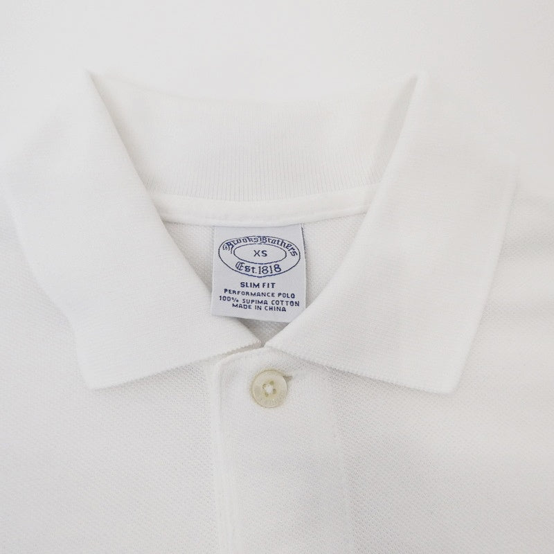 【中古】Brooks Brothers | ブルックスブラザーズ GFスーピマコットンストレッチピケパフォーマンス ポロシャツ 100076745 ホワイト サイズ:XS