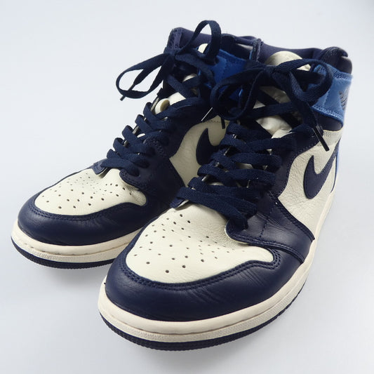 【中古】NIKE | ナイキ AIR JORDAN 1 RETRO HIGH OG スニーカー 555088-140 ネイビー 27.5cm