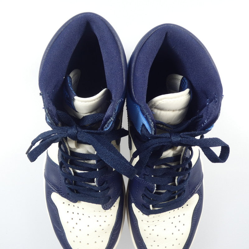 【中古】NIKE | ナイキ AIR JORDAN 1 RETRO HIGH OG スニーカー 555088-140 ネイビー 27.5cm