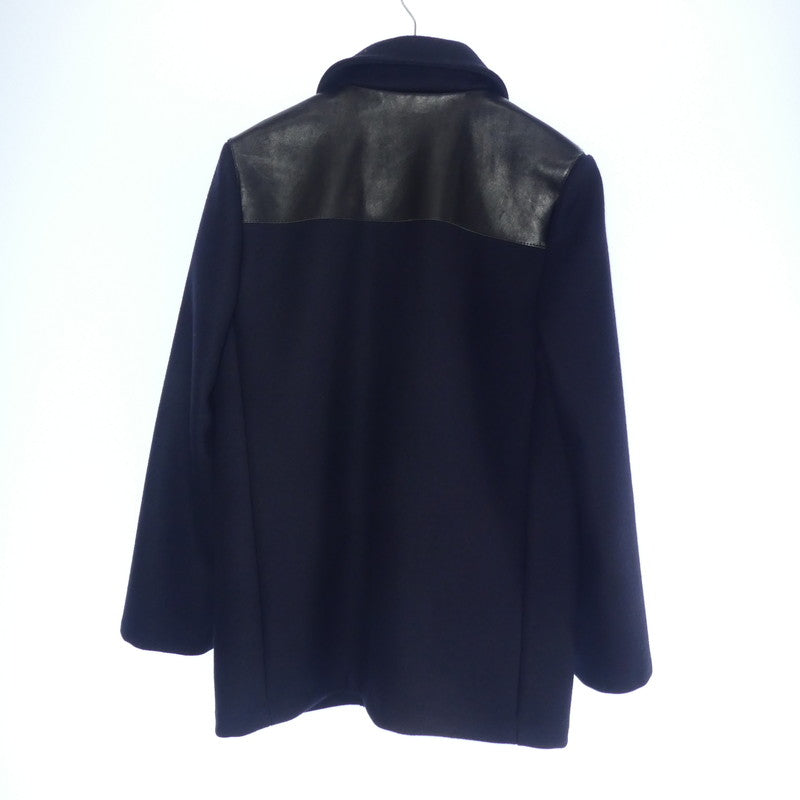 【中古】LOUIS VUITTON | ルイ・ヴィトン レザーヨークメルトンコート その他アウター ネイビー サイズ:46