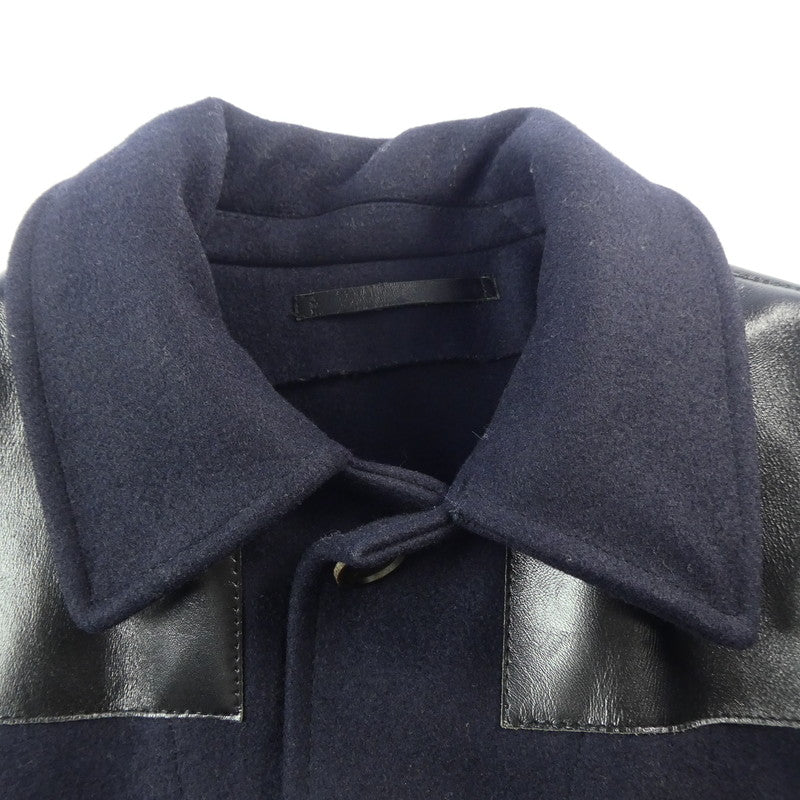 【中古】LOUIS VUITTON | ルイ・ヴィトン レザーヨークメルトンコート その他アウター ネイビー サイズ:46