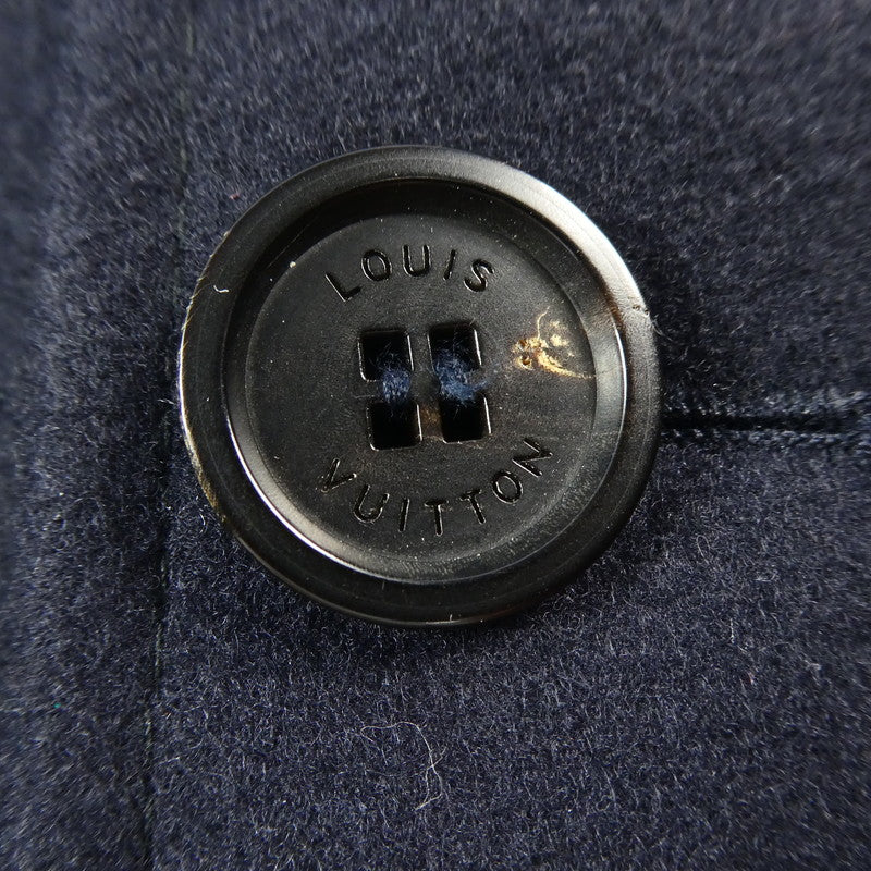 【中古】LOUIS VUITTON | ルイ・ヴィトン レザーヨークメルトンコート その他アウター ネイビー サイズ:46