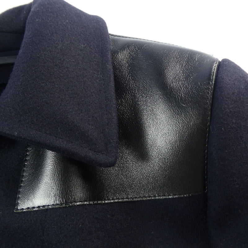 【中古】LOUIS VUITTON | ルイ・ヴィトン レザーヨークメルトンコート その他アウター ネイビー サイズ:46