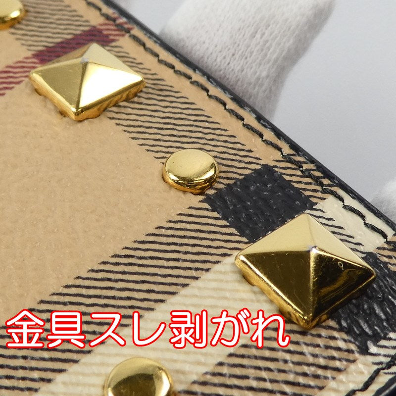 【中古】BURBERRY London England | バーバリーロンドンイングランド CHECK STUD REG 8 CREDIT CARD BILLFOLD 札入れ 4500442754