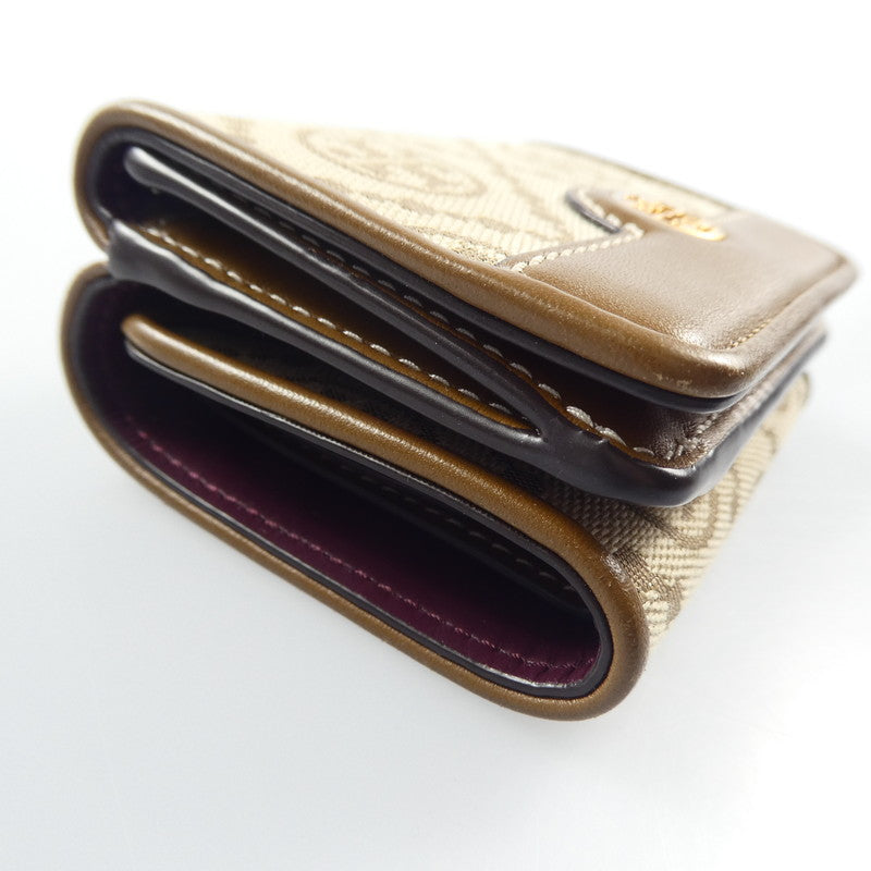 【中古】Tory Burch | トリーバーチ Tモノグラムジャカードトライフォールド 三つ折り財布