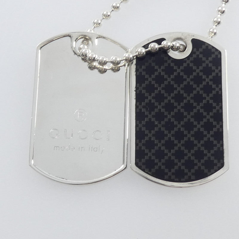 【中古】GUCCI | グッチ ディアマンテダブルドッグタグ ネックレス 272822 シルバー