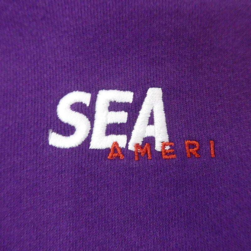【中古】WIND AND SEA | ウィンダンシーウインダンシー COLLAB SWEAT スウェット WDS-AMR-02 パープル サイズ:L