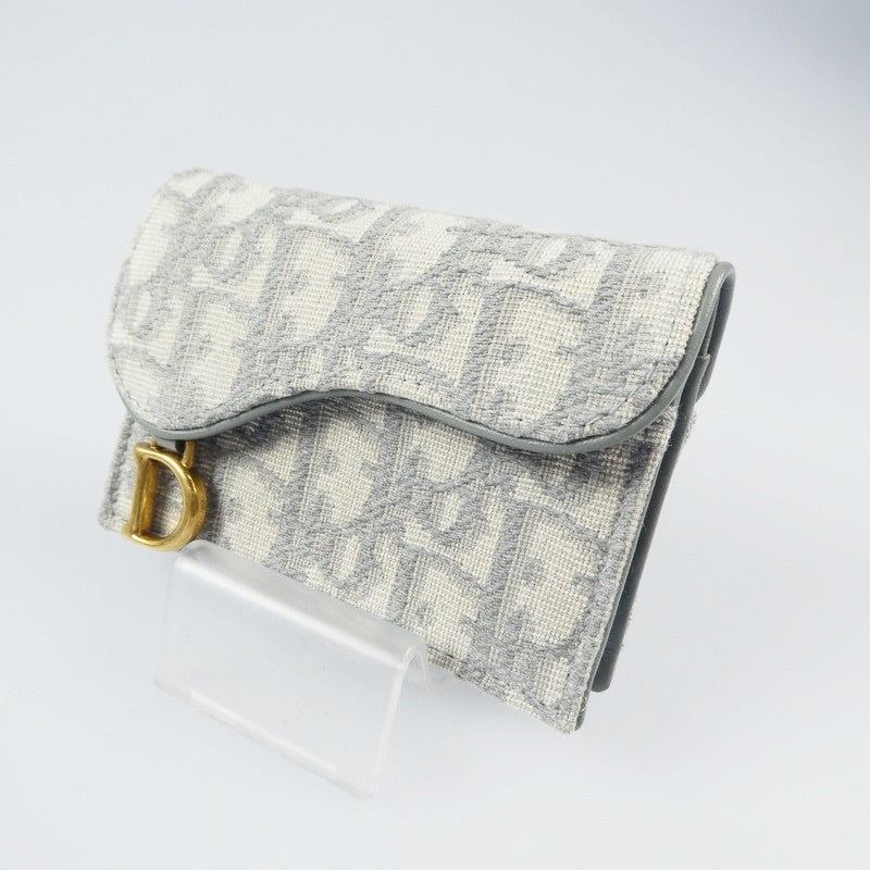 【中古】Christian Dior | クリスチャンディオール SADDLE FLAP CARD HOLDER カードケース S5611CTZQ_M932 グレー
