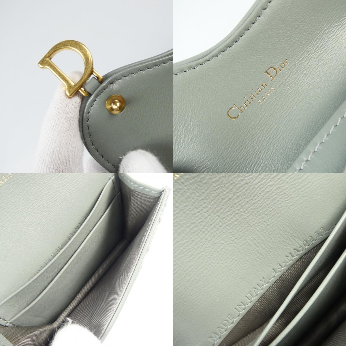 【中古】Christian Dior | クリスチャンディオール SADDLE FLAP CARD HOLDER カードケース S5611CTZQ_M932 グレー