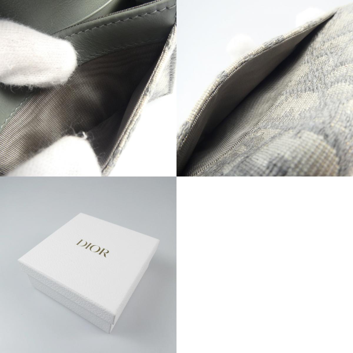 【中古】Christian Dior | クリスチャンディオール SADDLE FLAP CARD HOLDER カードケース S5611CTZQ_M932 グレー