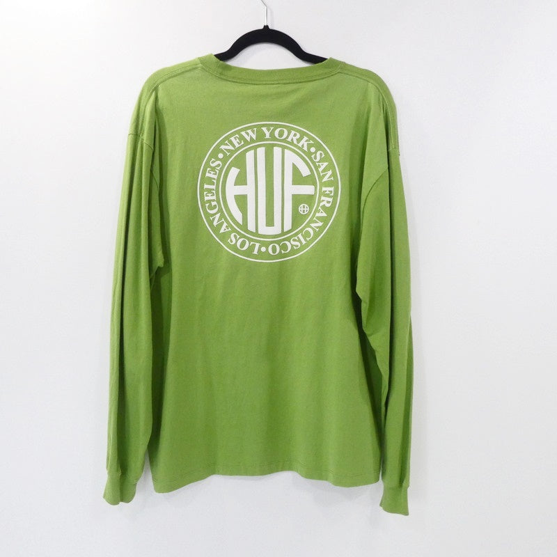 【中古】HUF | ハフ 長袖Tシャツ グリーン