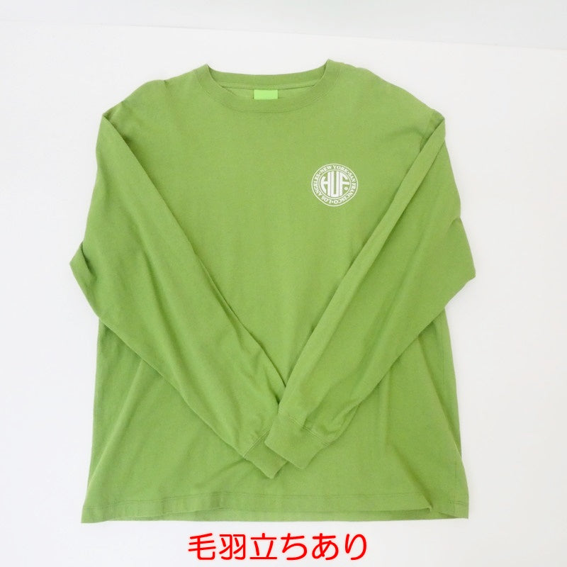 【中古】HUF | ハフ 長袖Tシャツ グリーン