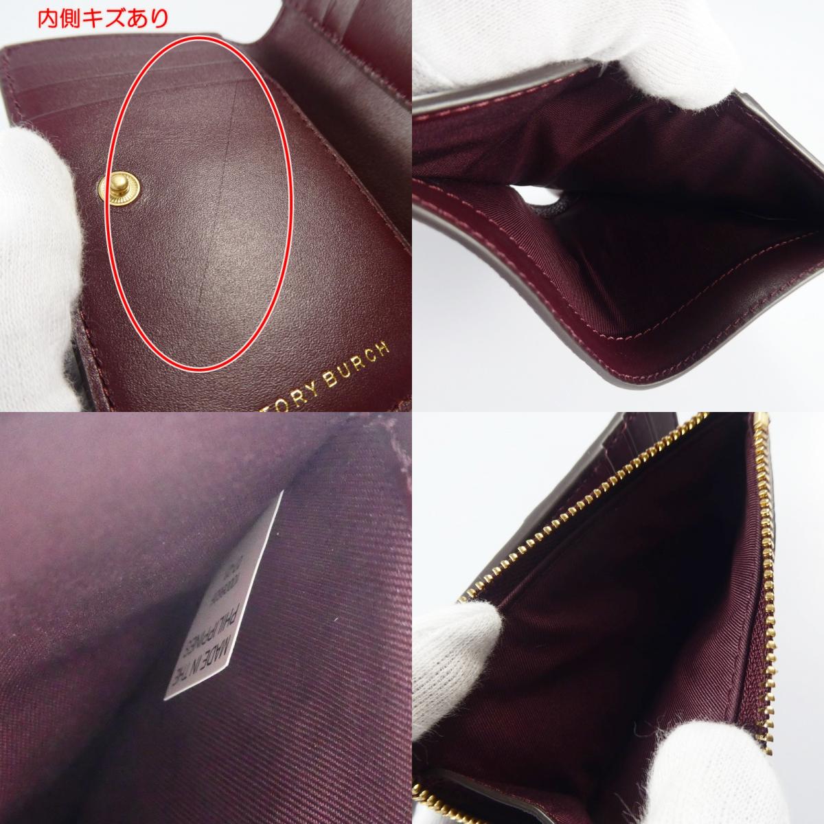【中古】Tory Burch | トリーバーチ マックグロー 二つ折り財布 148751 ボルドー
