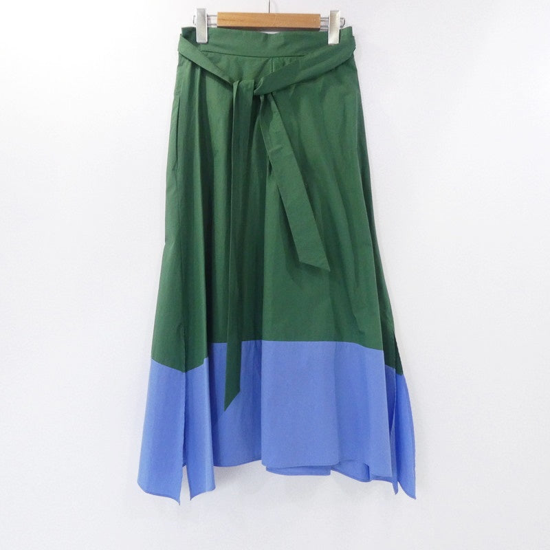 【中古】MAX MARA | マックスマーラ ツートンカラーマキシラップスカート スカート 510104116 グリーン ブルー サイズ:36