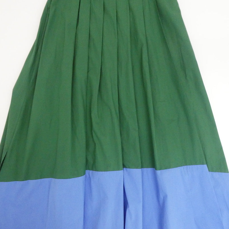 【中古】MAX MARA | マックスマーラ ツートンカラーマキシラップスカート スカート 510104116 グリーン ブルー サイズ:36