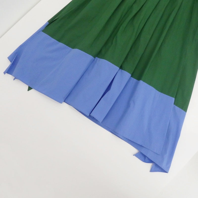 【中古】MAX MARA | マックスマーラ ツートンカラーマキシラップスカート スカート 510104116 グリーン ブルー サイズ:36