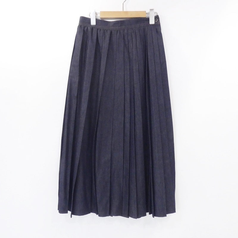 【中古】MAX MARA | マックスマーラ マキシデニムプリーツ スカート 510102076 インディゴ サイズ:36