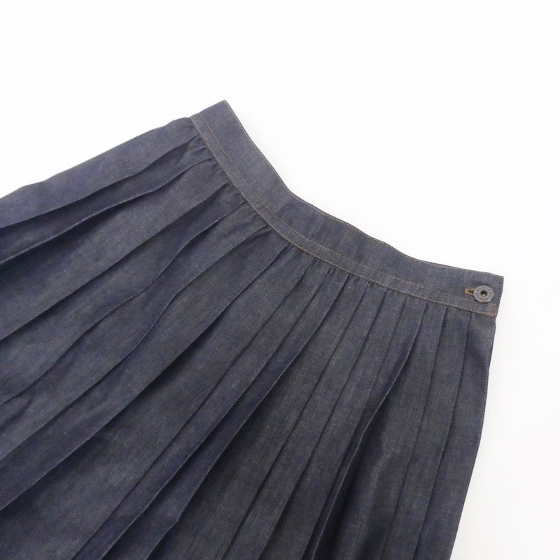 【中古】MAX MARA | マックスマーラ マキシデニムプリーツ スカート 510102076 インディゴ サイズ:36