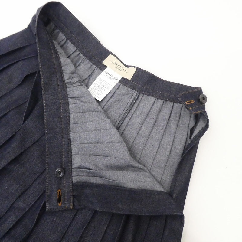 【中古】MAX MARA | マックスマーラ マキシデニムプリーツ スカート 510102076 インディゴ サイズ:36