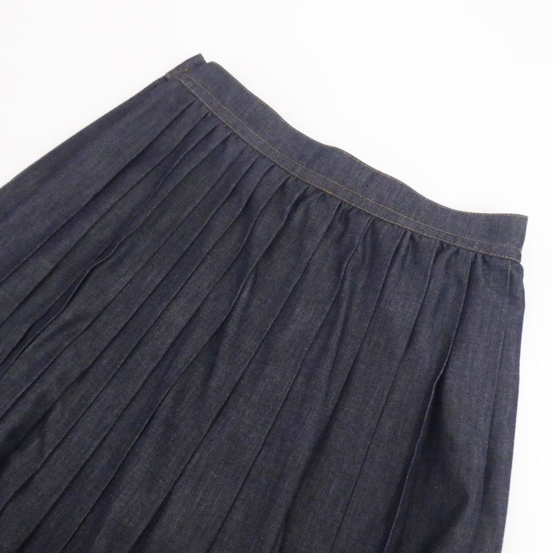 【中古】MAX MARA | マックスマーラ マキシデニムプリーツ スカート 510102076 インディゴ サイズ:36