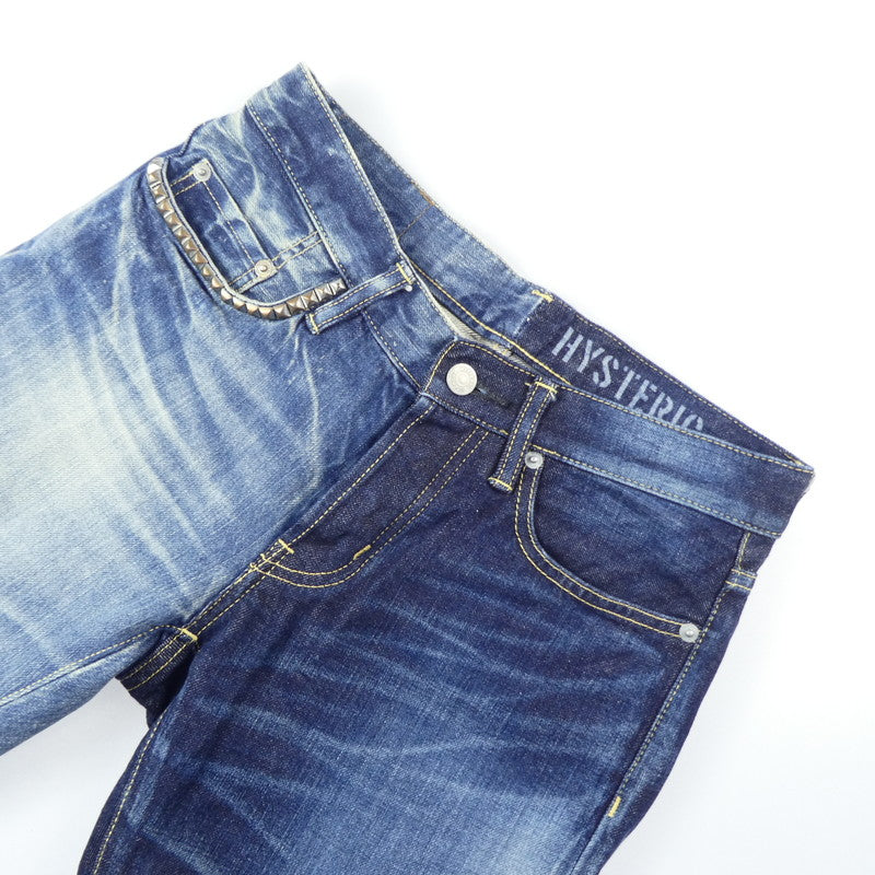 【中古】HYSTERIC GLAMOUR | ヒステリックグラマー HRLR加工スリムストレートデニム デニムパンツ 0241AP12