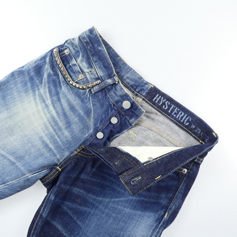 【中古】HYSTERIC GLAMOUR | ヒステリックグラマー HRLR加工スリムストレートデニム デニムパンツ 0241AP12