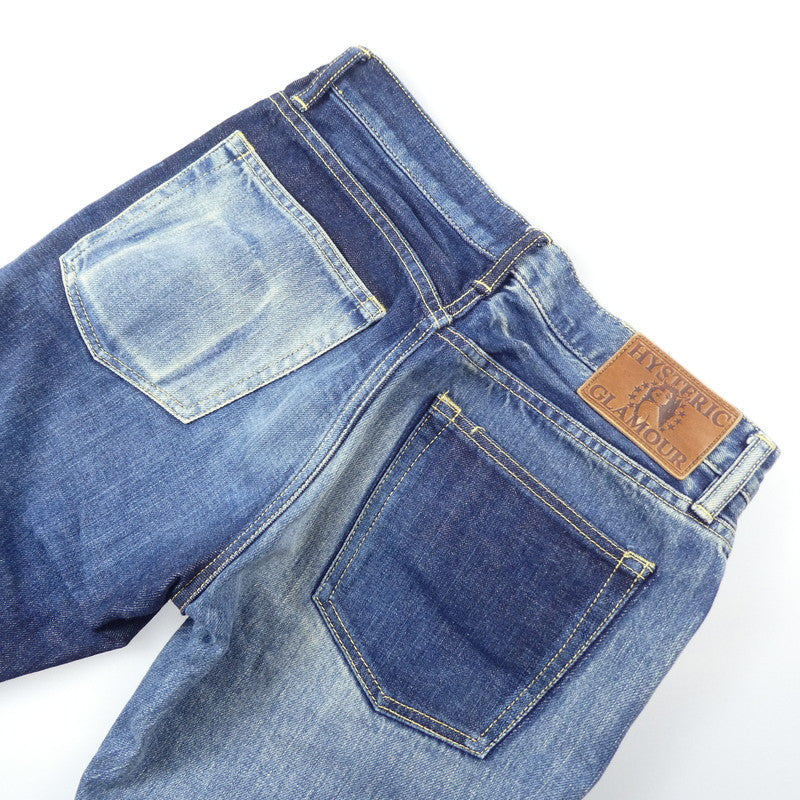 【中古】HYSTERIC GLAMOUR | ヒステリックグラマー HRLR加工スリムストレートデニム デニムパンツ 0241AP12