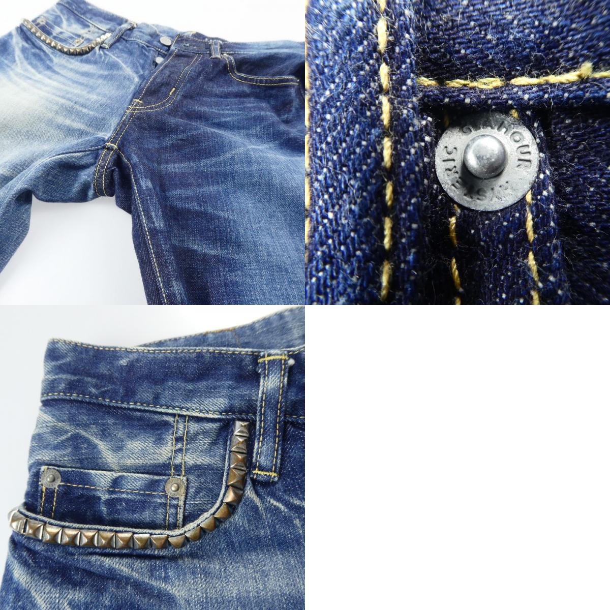 【中古】HYSTERIC GLAMOUR | ヒステリックグラマー HRLR加工スリムストレートデニム デニムパンツ 0241AP12