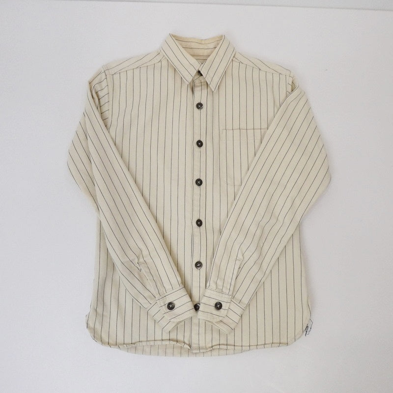 【中古】桃太郎ジーンズ | モモタロウジーンズ WHITE WABASH SHIRTS 長袖シャツ W806071 アイボリー サイズ:36